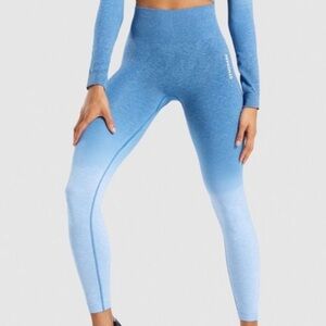 NWOT Gymshark Blue Ombré Athleisure Activewear Workout Gym Leggings Size XS
